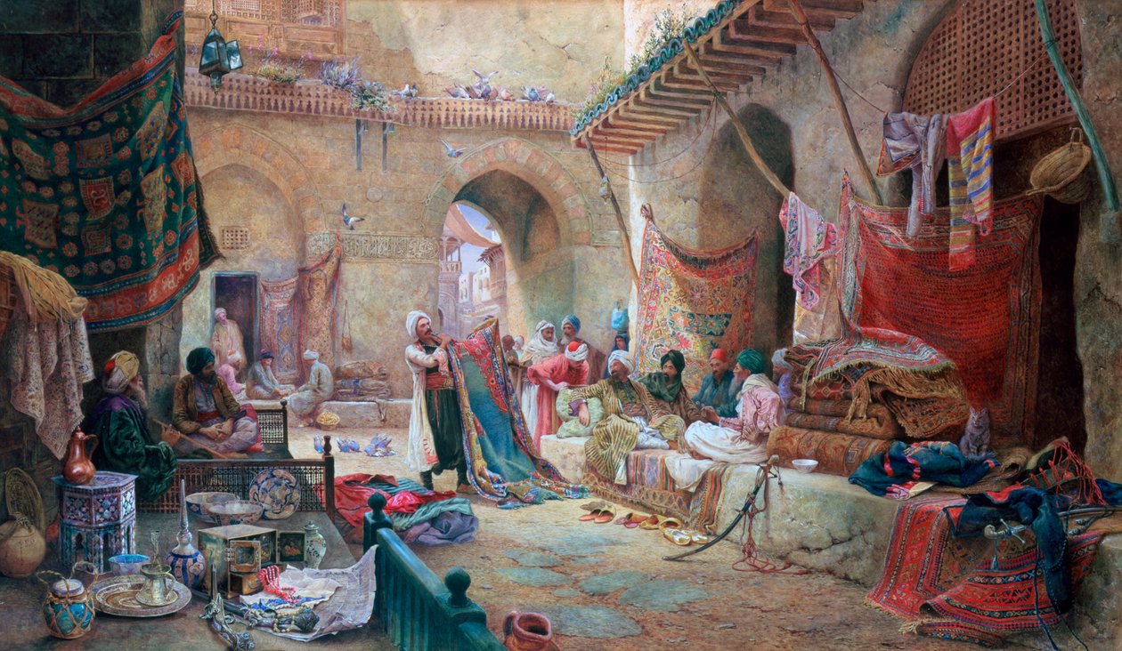 Bazar dei tappeti, Il Cairo, 1887 da Charles Robertson