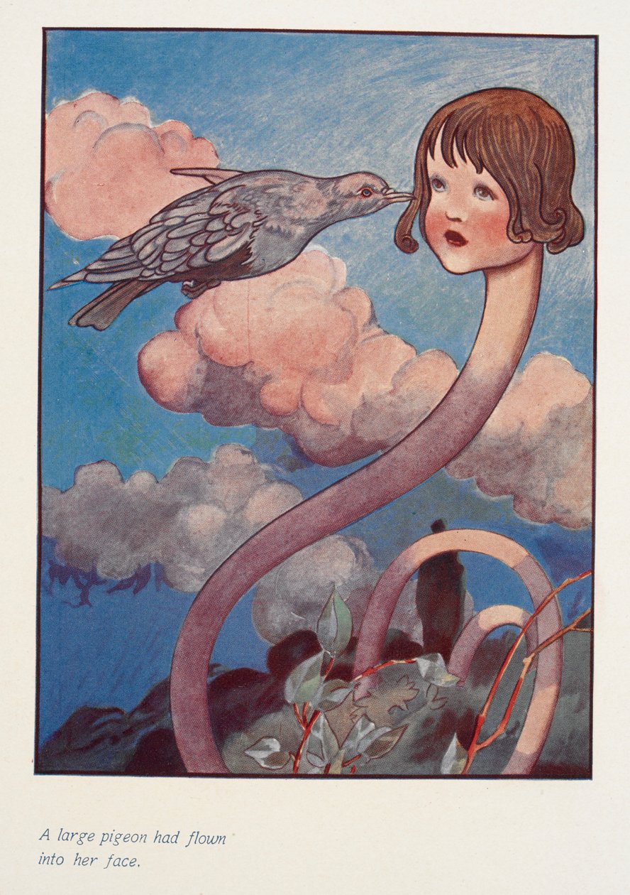 Un grande piccione le era volato in faccia. Alice con un lungo collo da Charles Robinson