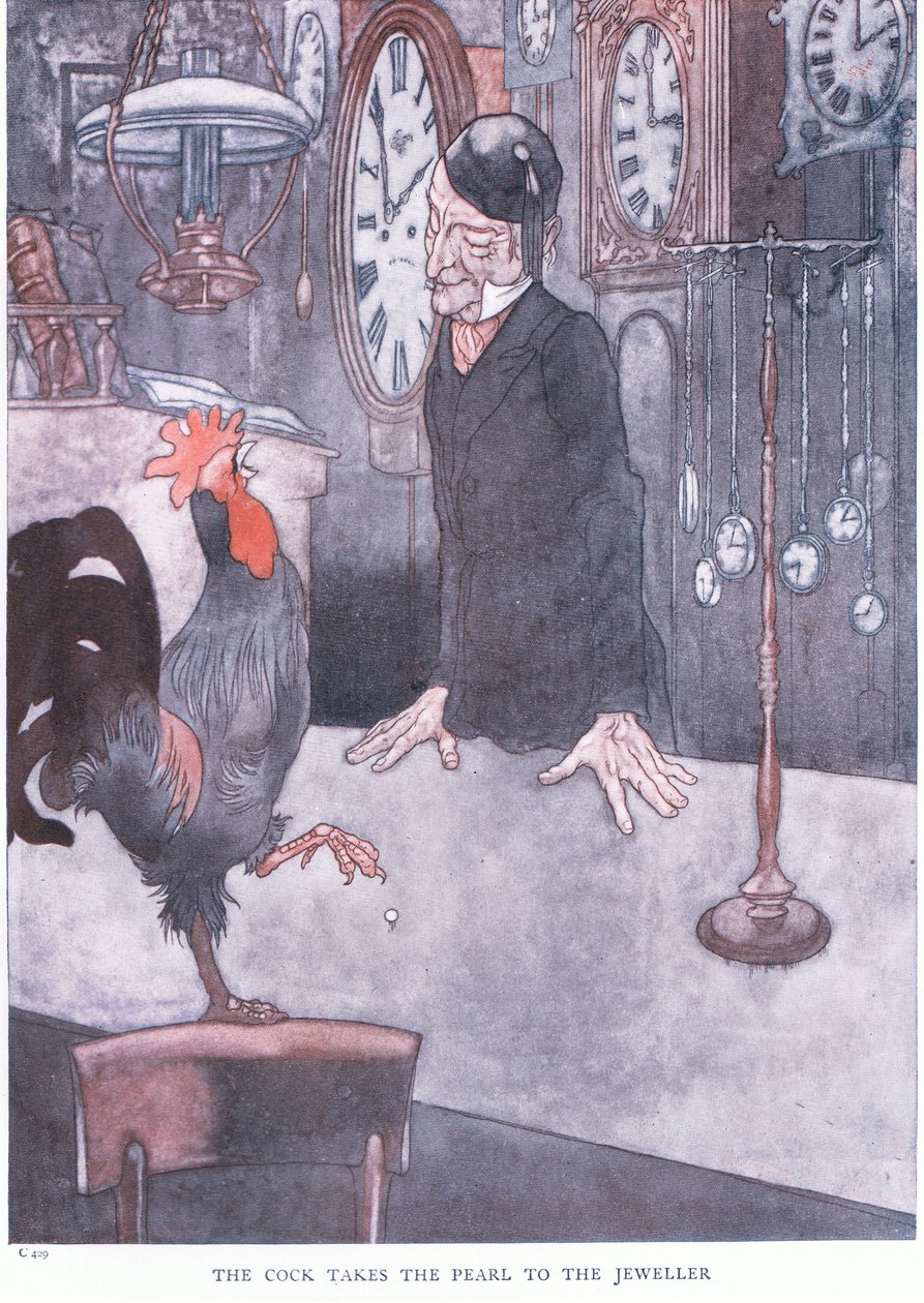 Il gallo porta la perla al gioielliere da Charles Robinson