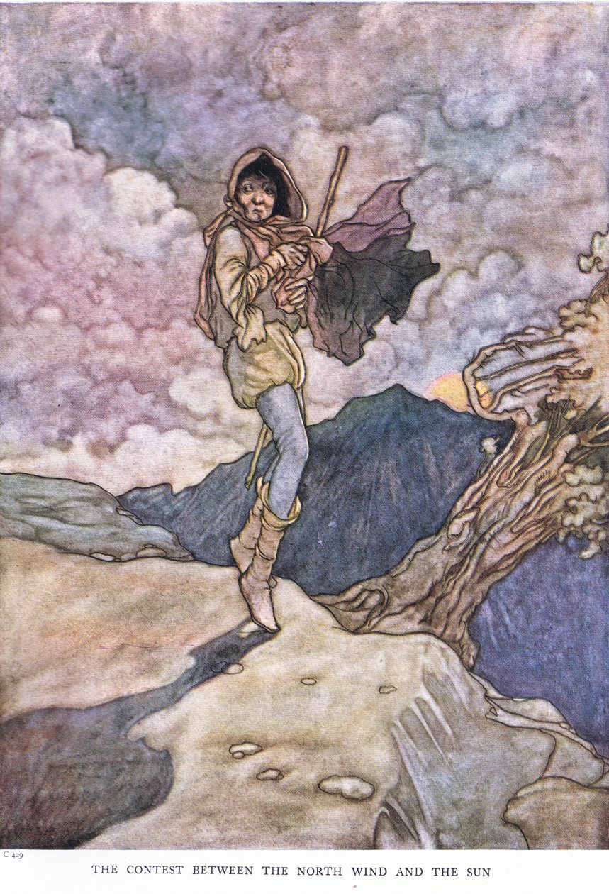 La contesa tra il vento del nord e il sole da Charles Robinson