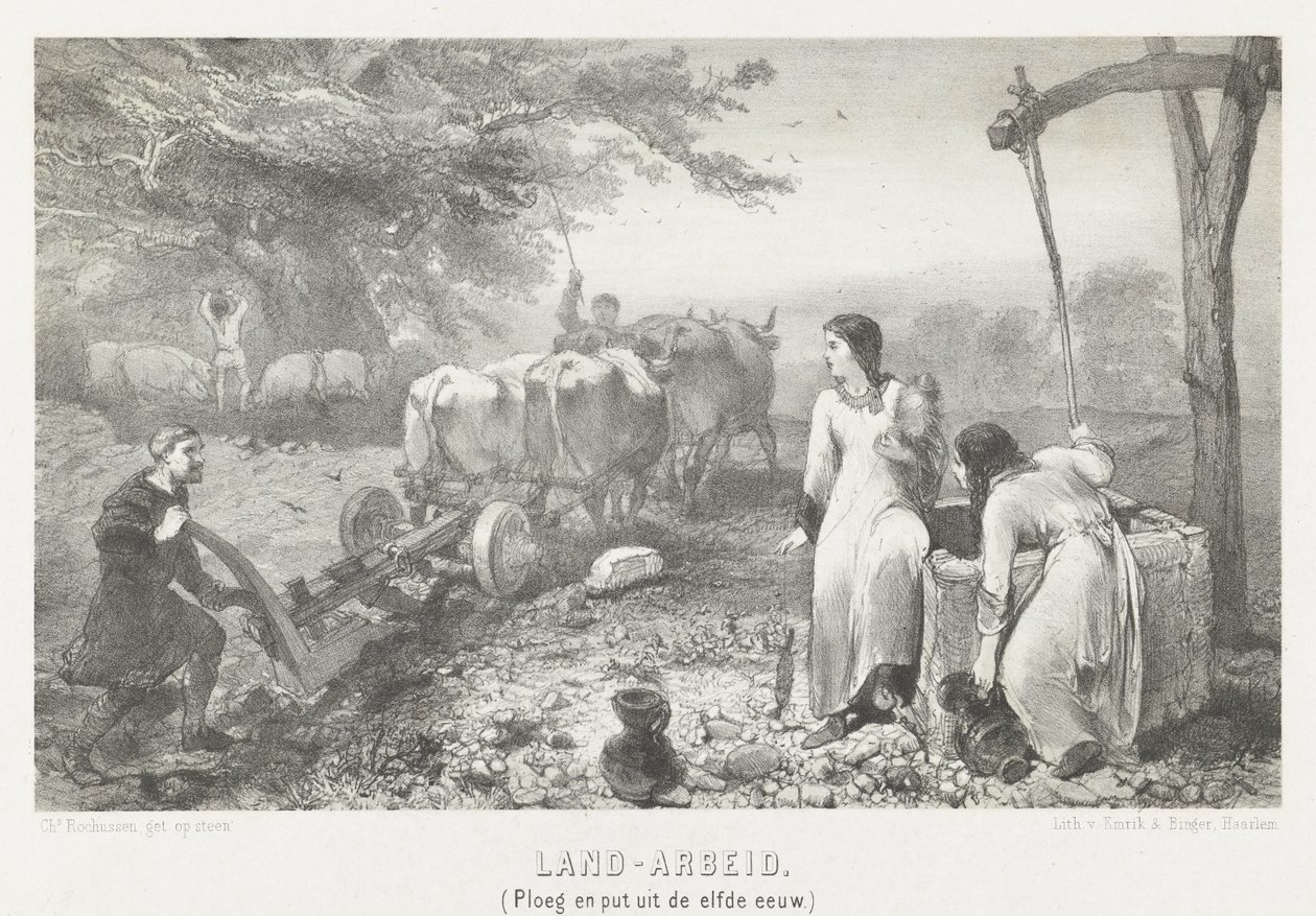 Lavoro agricolo (aratro e pozzo dell