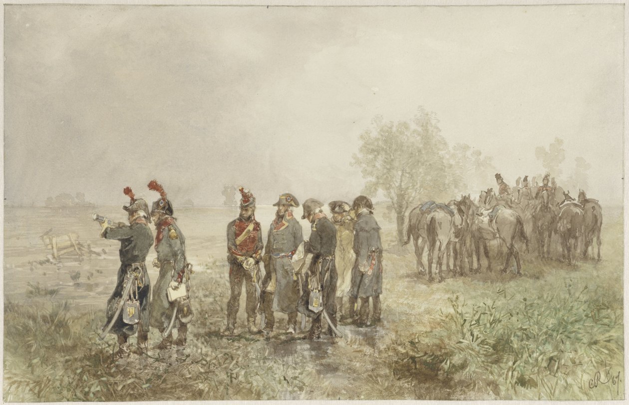 Incontro di ufficiali francesi in Olanda, 1793 da Charles Rochussen