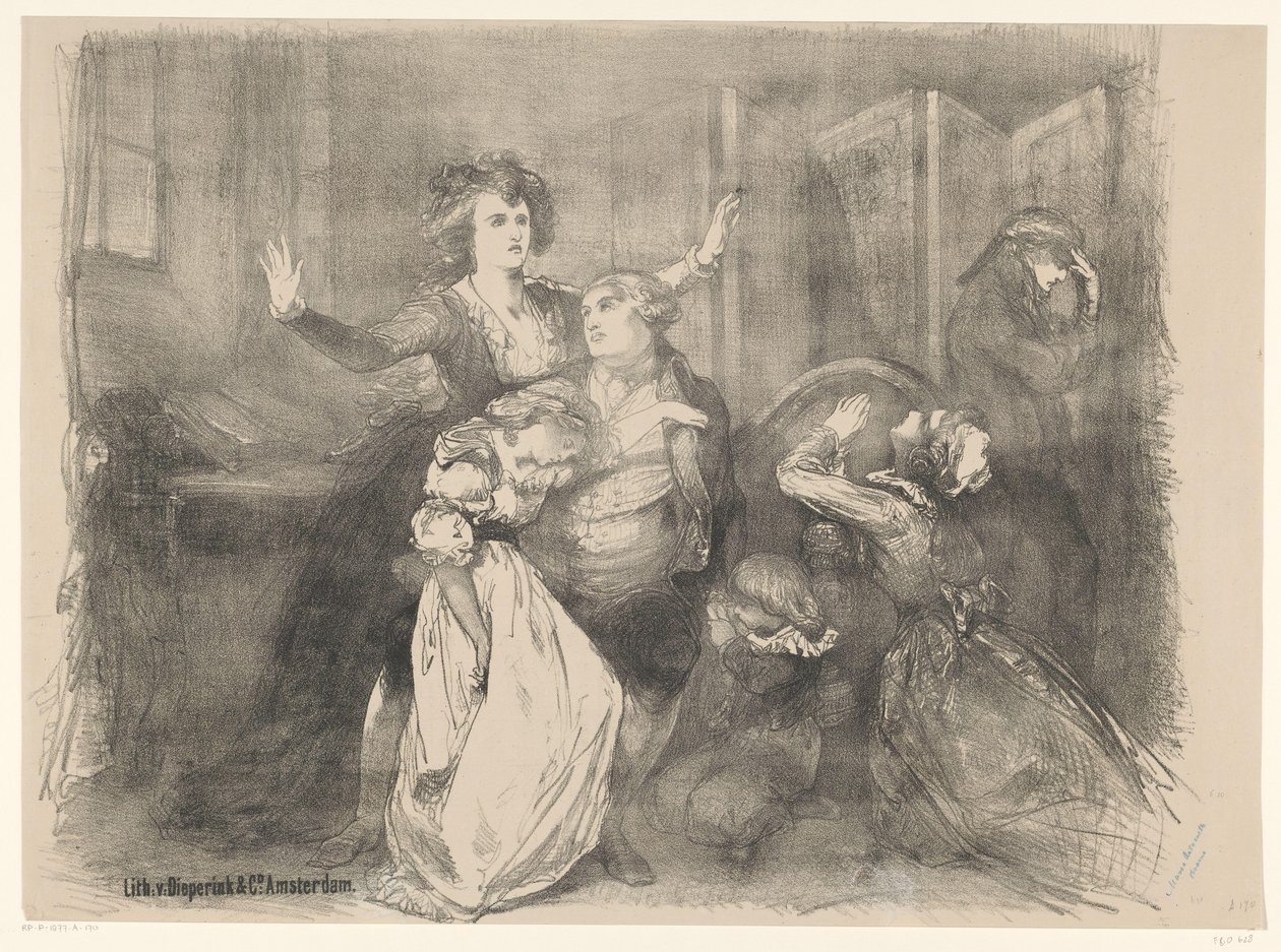 Scena dal dramma teatrale Maria Antonietta (Manifesti di balletti e spettacoli teatrali rappresentati nel Teatro Comunale di Amsterdam) da Charles Rochussen