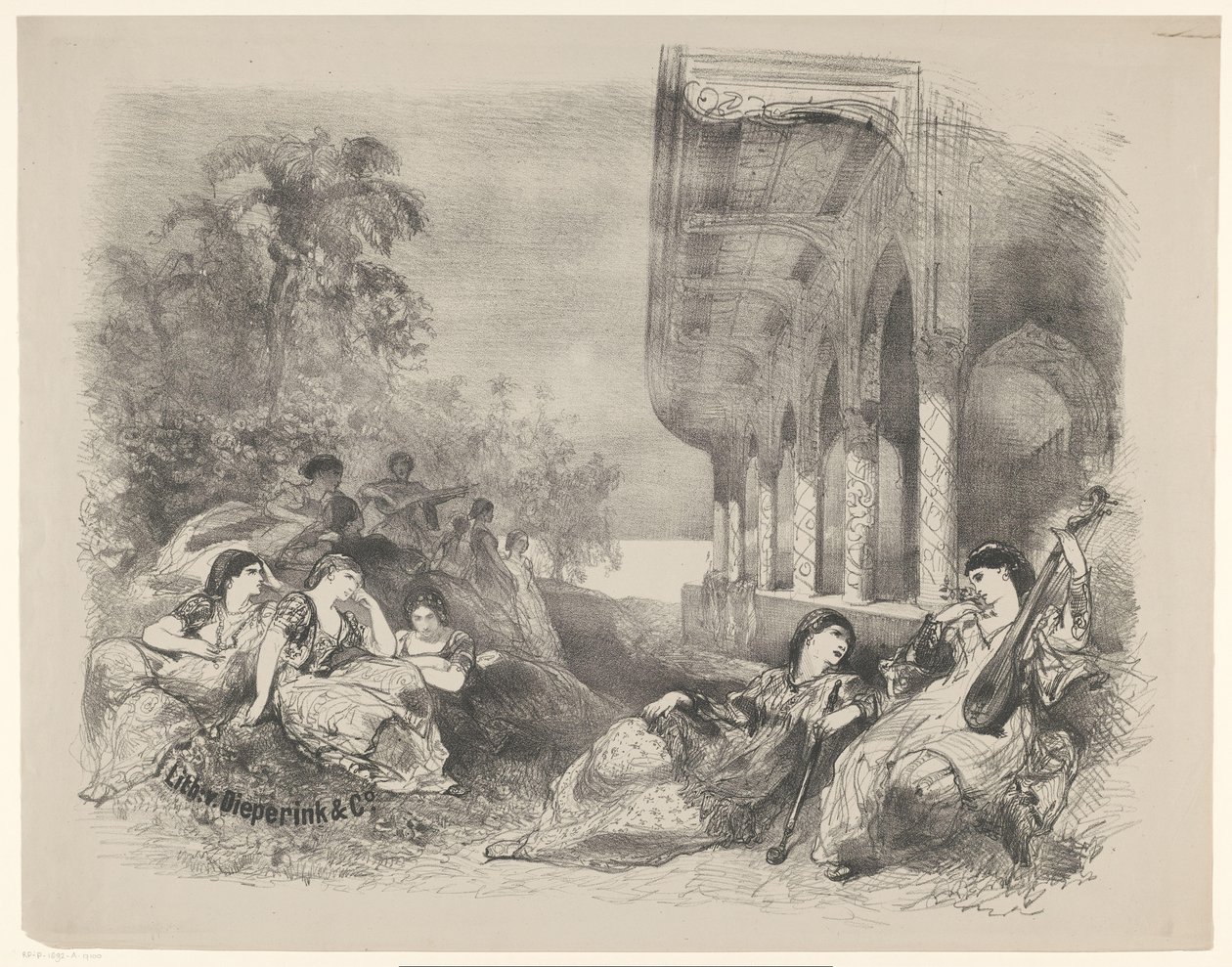 Scena da una commedia con donne orientali da Charles Rochussen