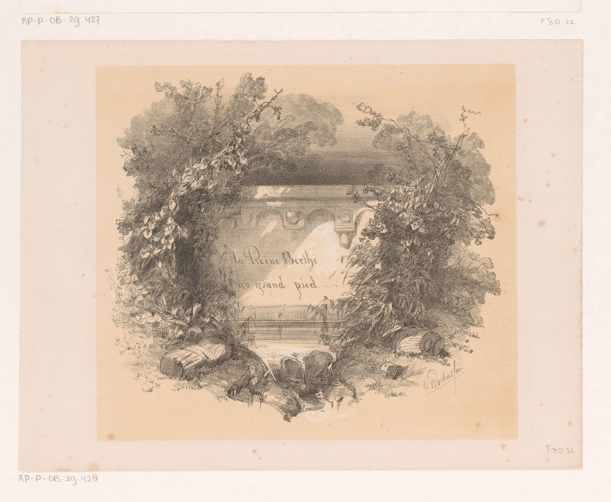 Titolo sul muro in un paesaggio da Charles Rochussen