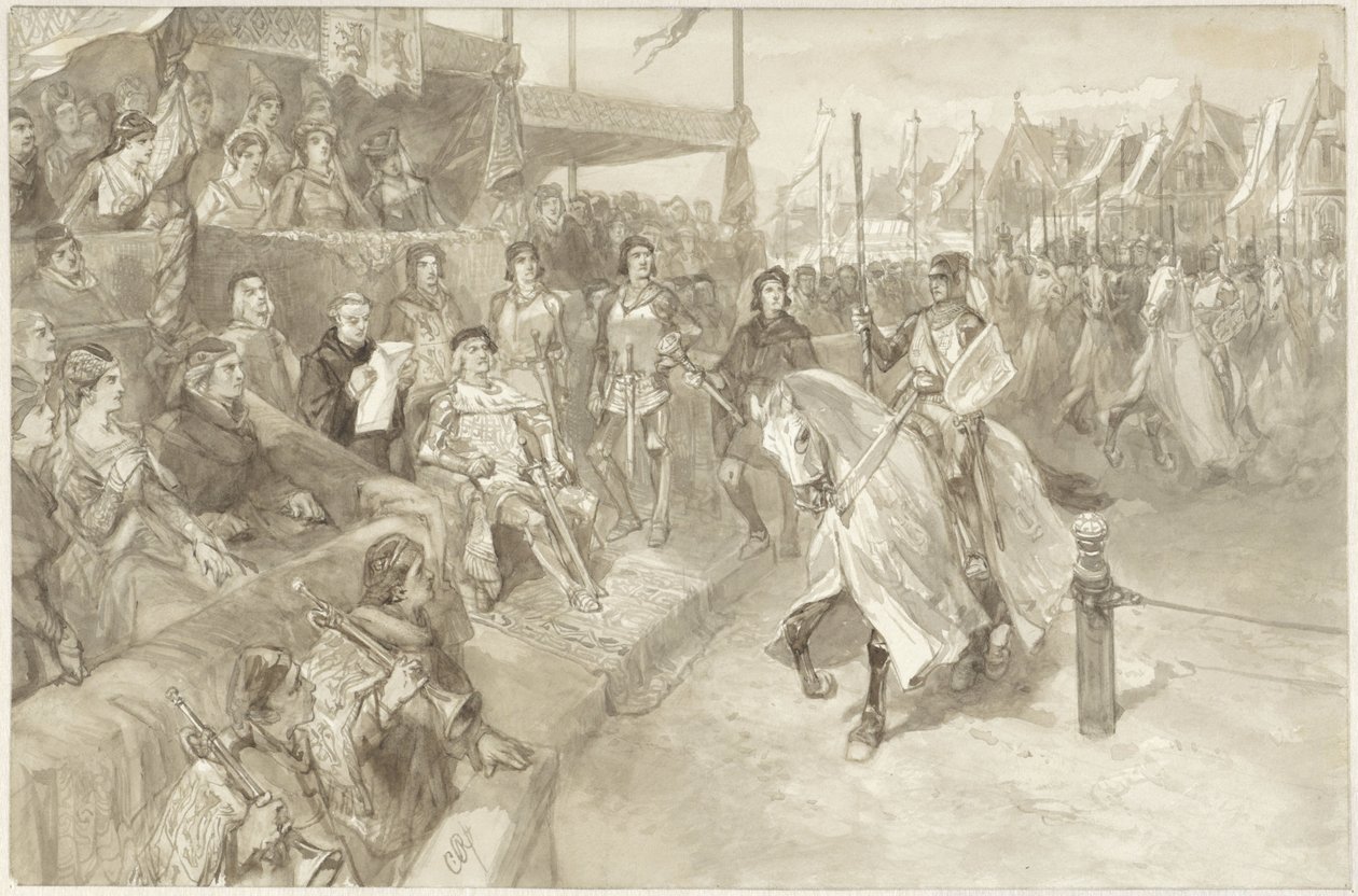 Gioco di Torneo a Haarlem, Illustrazione di un Episodio da De Roos van Dekama da Charles Rochussen
