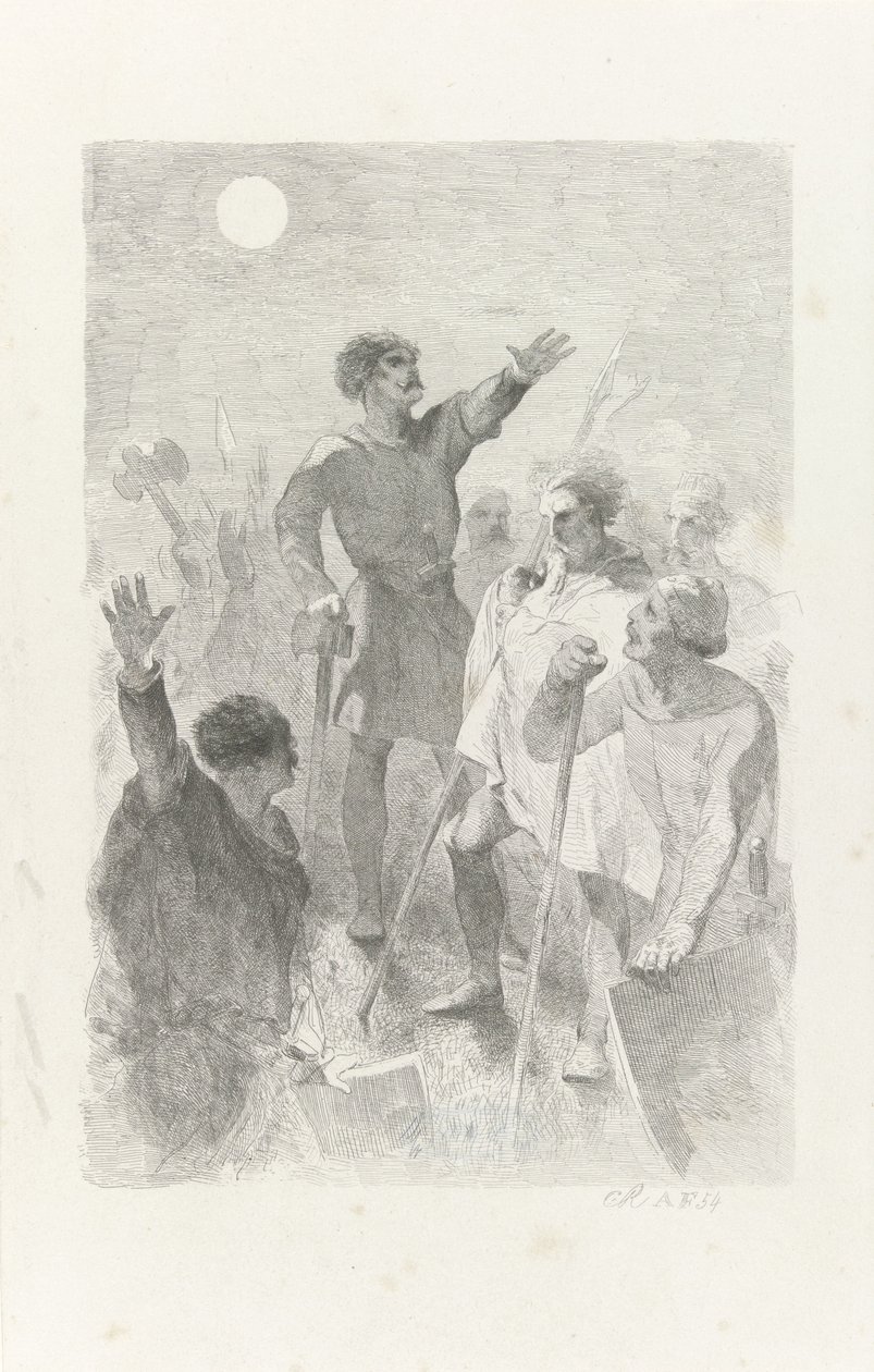 Wilfried circondato dai suoi guerrieri da Charles Rochussen