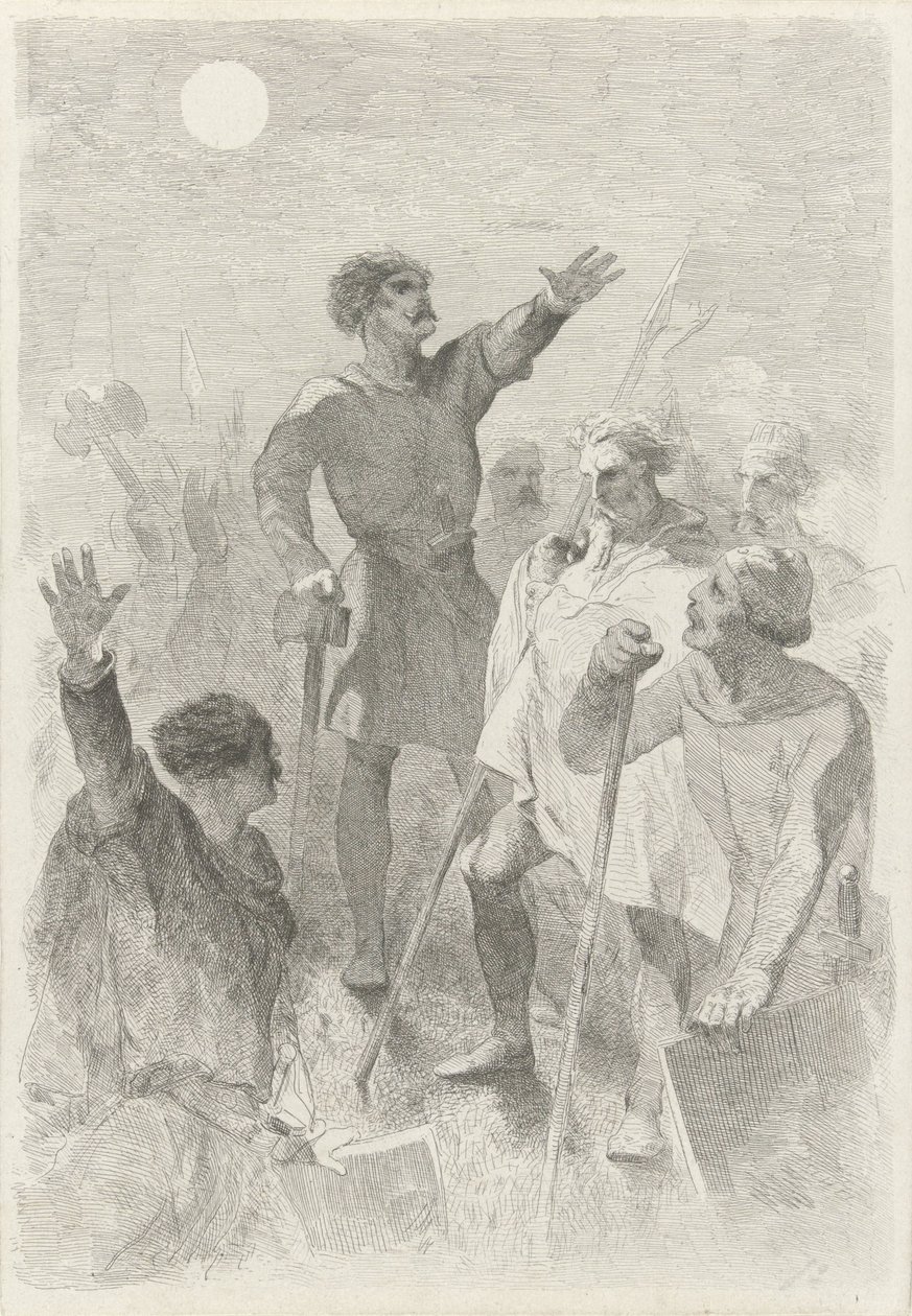 Wilfried circondato dai suoi guerrieri da Charles Rochussen
