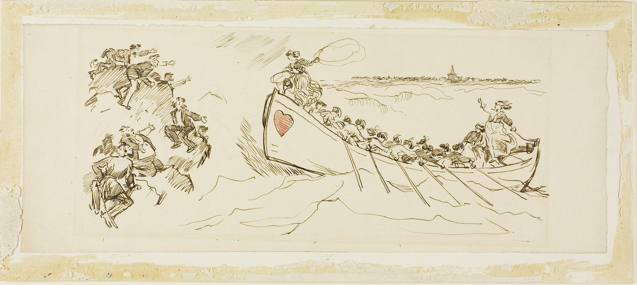 Scialuppa di salvataggio piena di donne da Charles Samuel Keene
