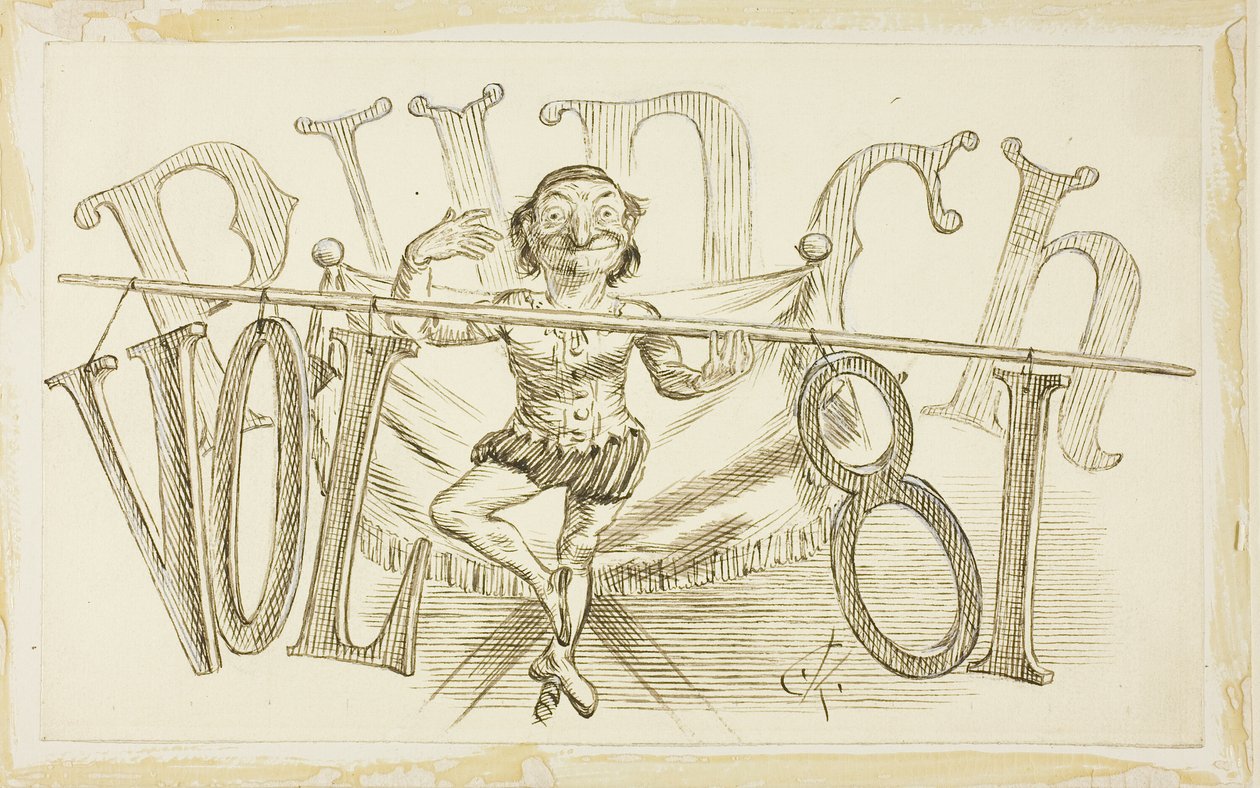 Studio per la pagina del titolo da Punch, Volume 81 da Charles Samuel Keene