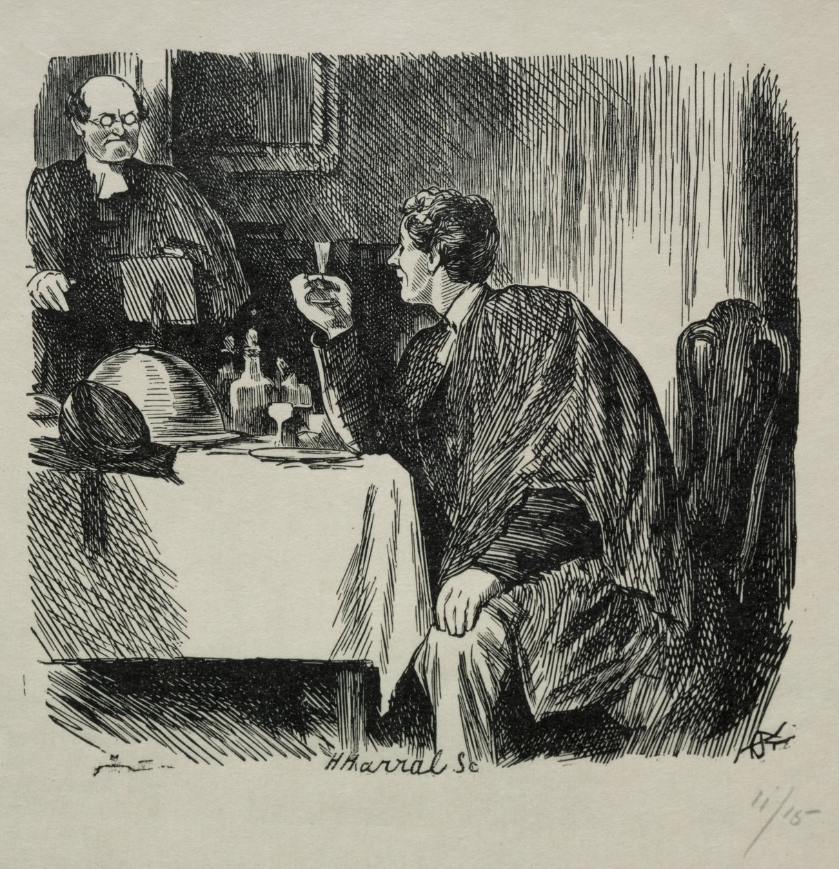 Cena di Laurea di Tomkins e Come è Finita, 1868 da Charles Samuel Keene