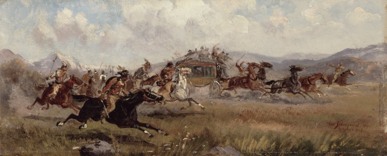Attacco Sioux a una Diligenza da Charles Schreyvogel