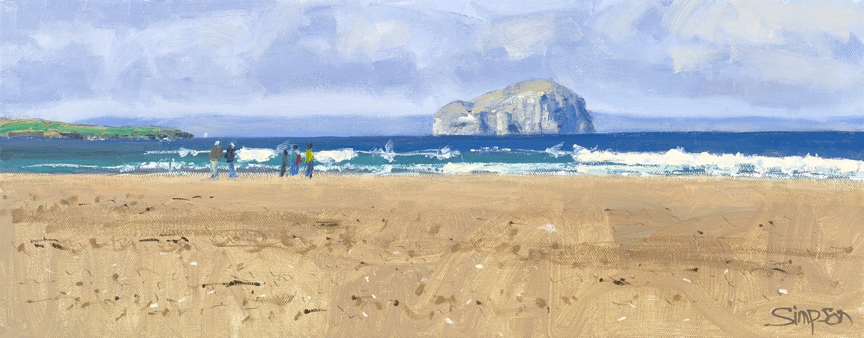 Bass Rock, Belhaven, 2015 (olio su tela) da Charles Simpson