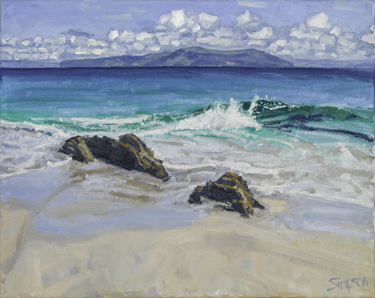 Breaking Wave, 2016 (olio su tela) da Charles Simpson