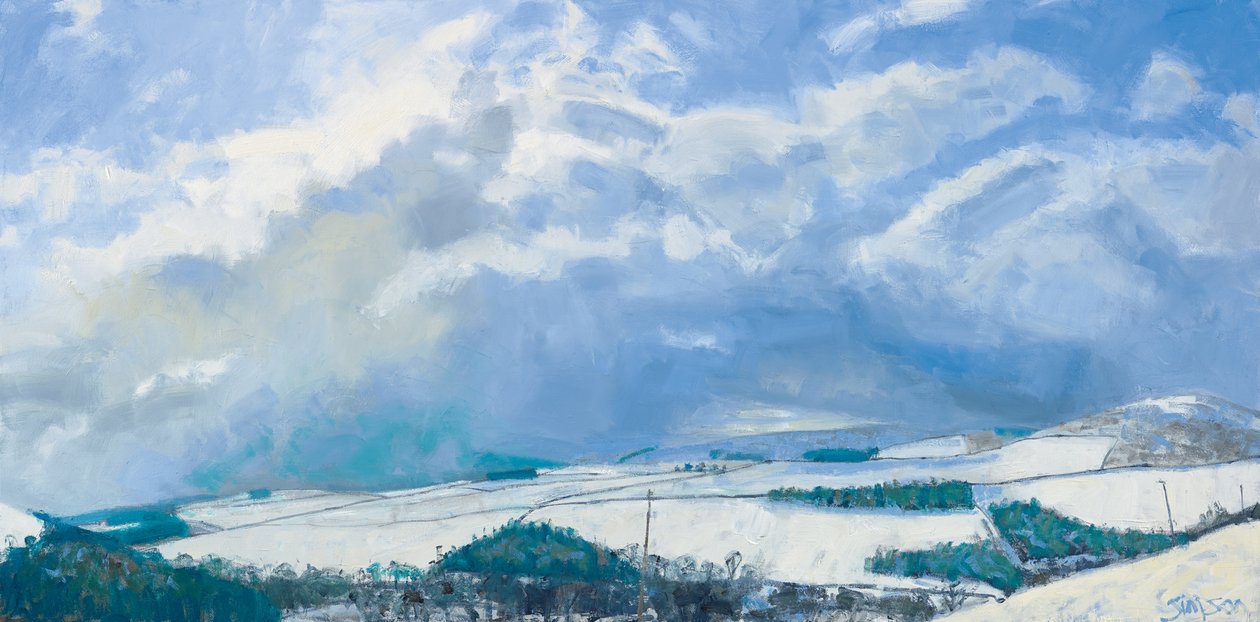 Nuvole che si addensano sulle colline, 2016 (olio su tela) da Charles Simpson