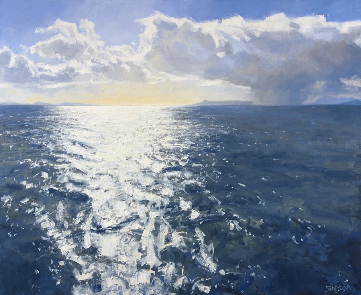Crossing the Sound, 2015 (olio su tela) da Charles Simpson
