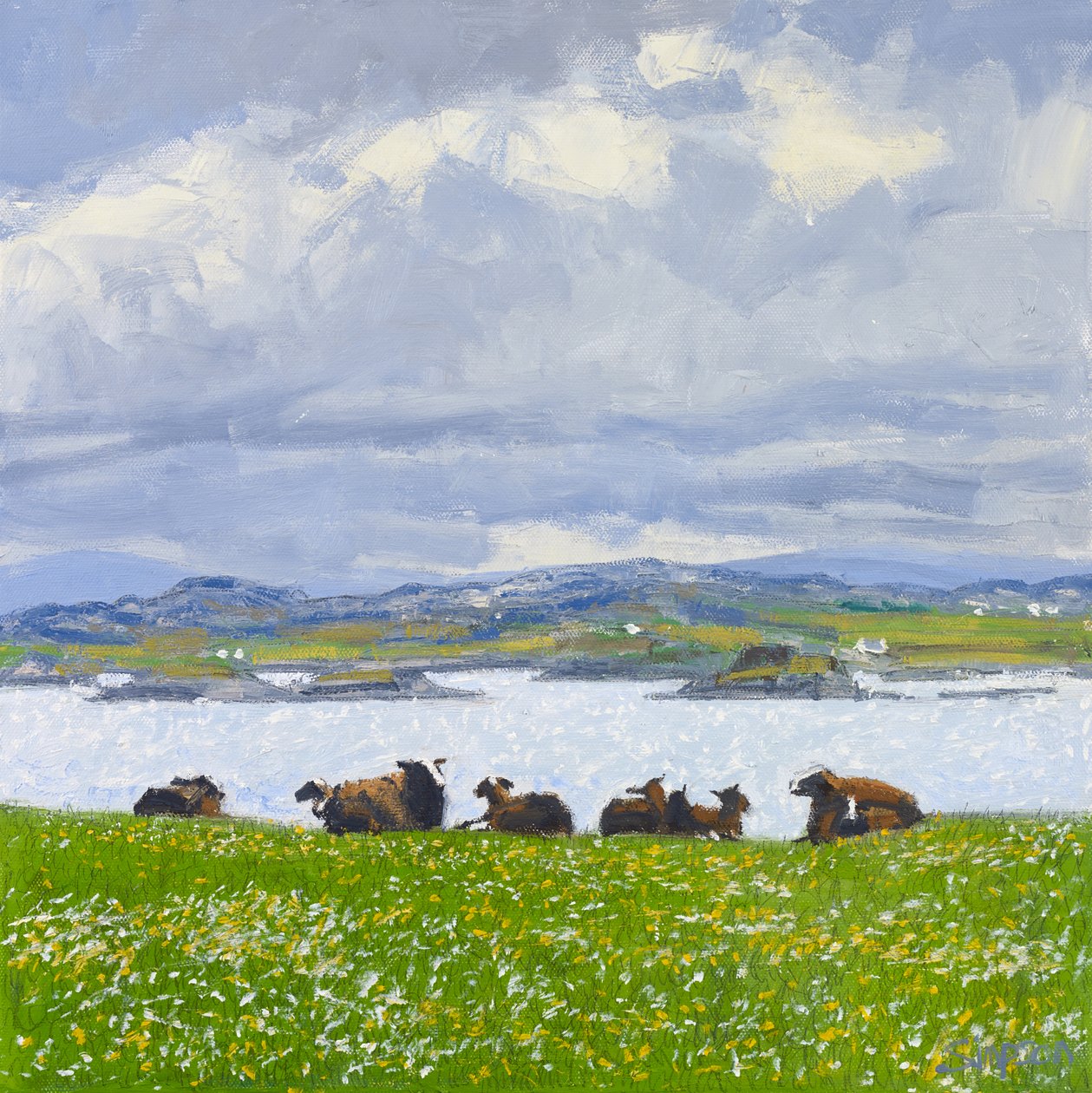 Pecora che sonnecchia, Iona, 2015 (olio su tela) da Charles Simpson
