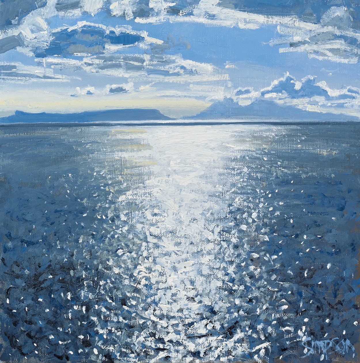 Eigg  Rum Evening, 2014 (olio su tela) da Charles Simpson