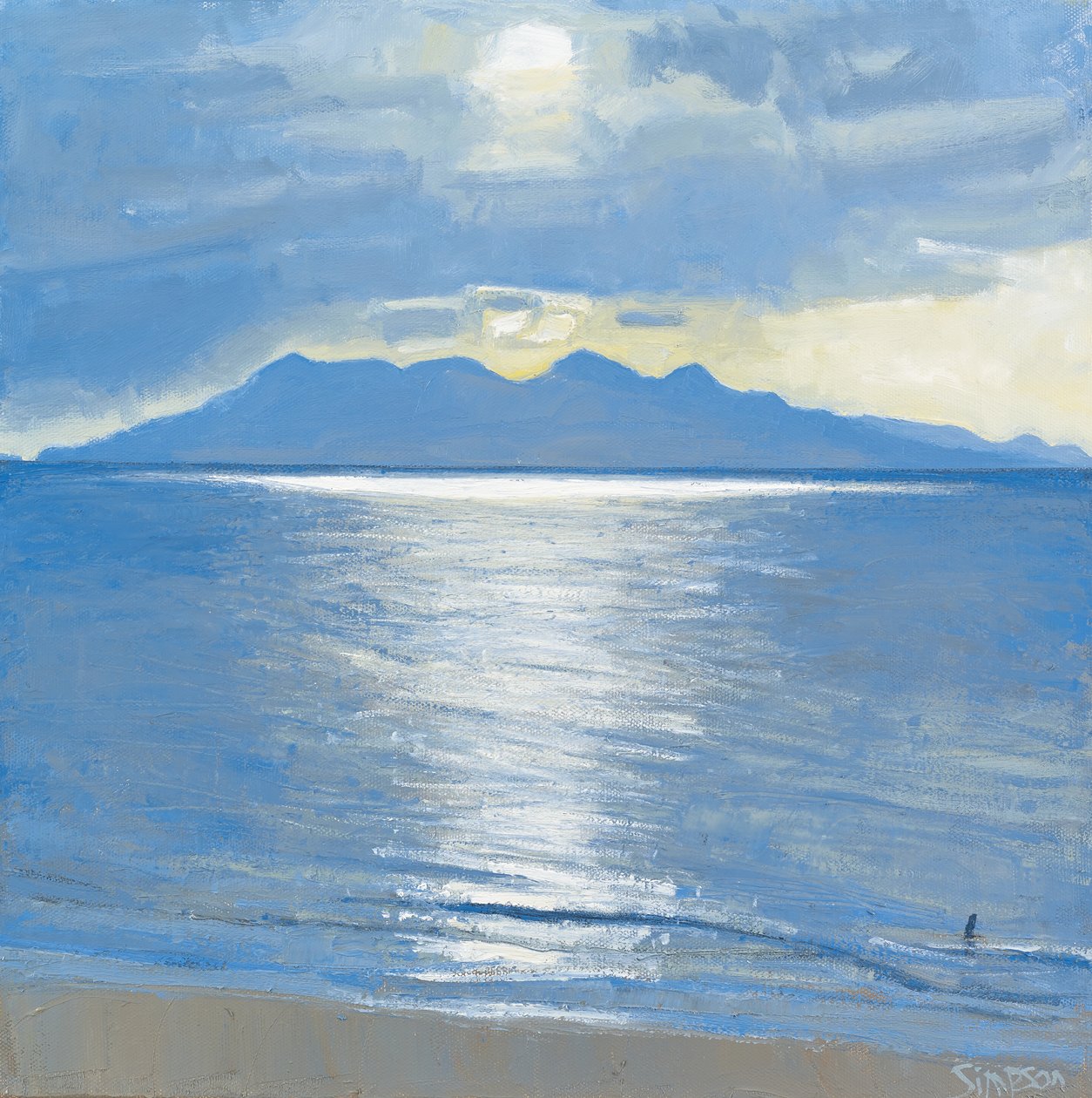 Bagnante di sera, 2014 (olio su tela) da Charles Simpson
