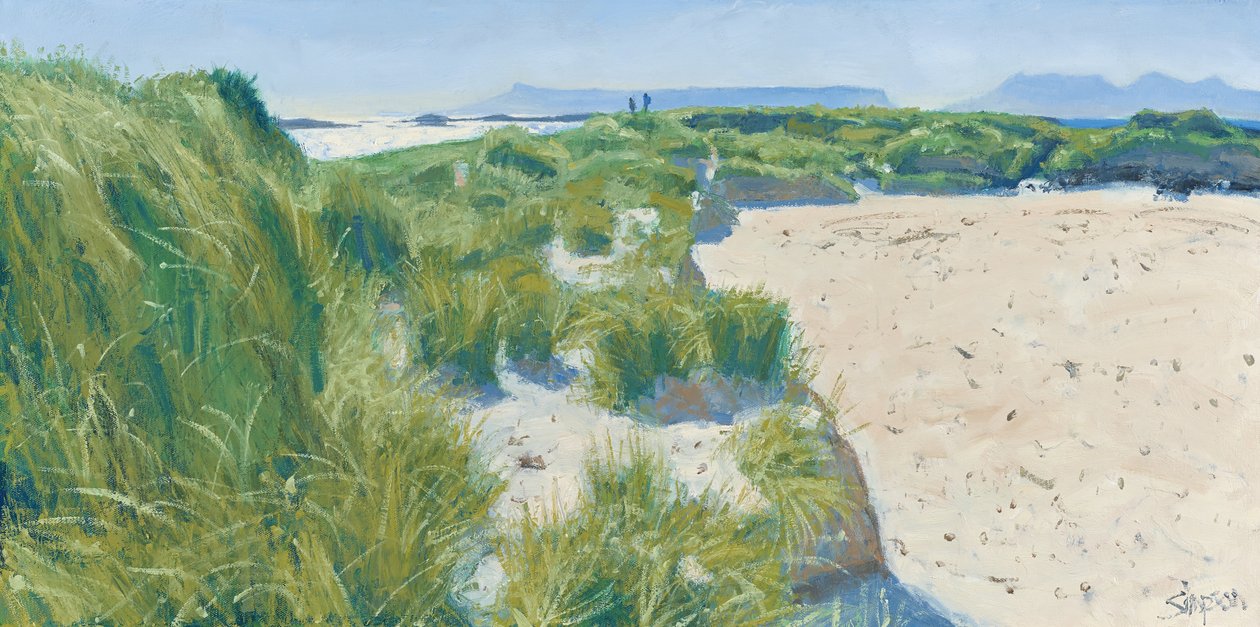Figure sulle dune, 2015 (olio su tela) da Charles Simpson