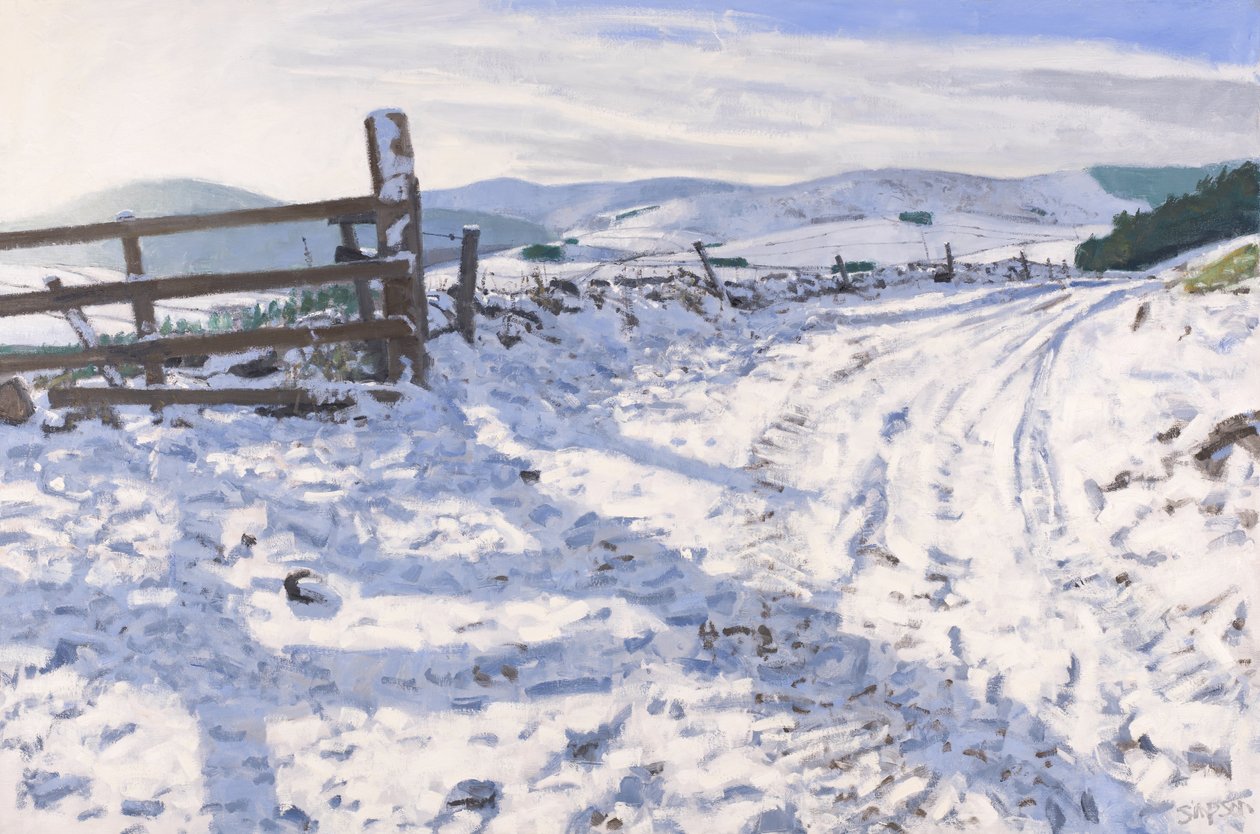 Binario di gennaio, 2017 (olio su tela) da Charles Simpson