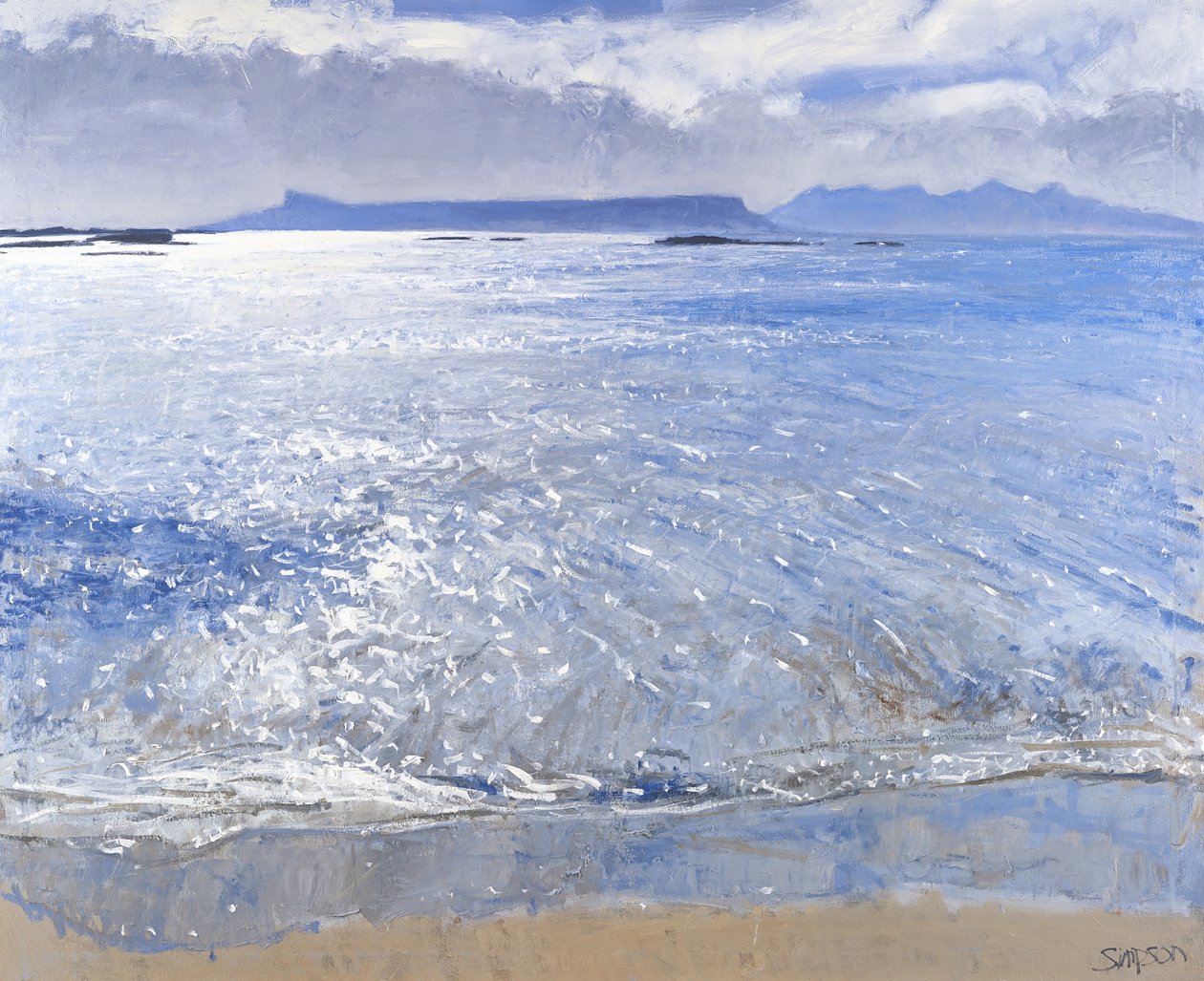 Tardo pomeriggio, Eigg e Rum, 2013 (olio su tela) da Charles Simpson