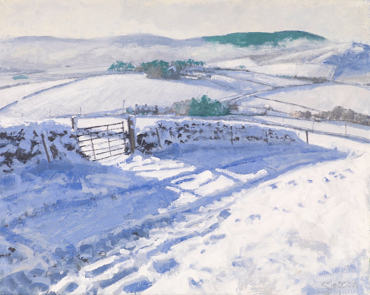 Neve: Nebbia sulle colline, 2016 (olio su tela) da Charles Simpson
