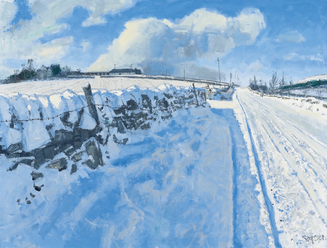 Strada innevata, 2014 (olio su tela) da Charles Simpson