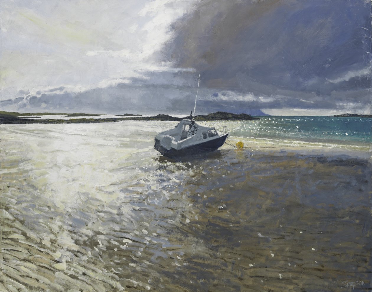 Tempesta in avvicinamento, 2017 (olio su tela) da Charles Simpson