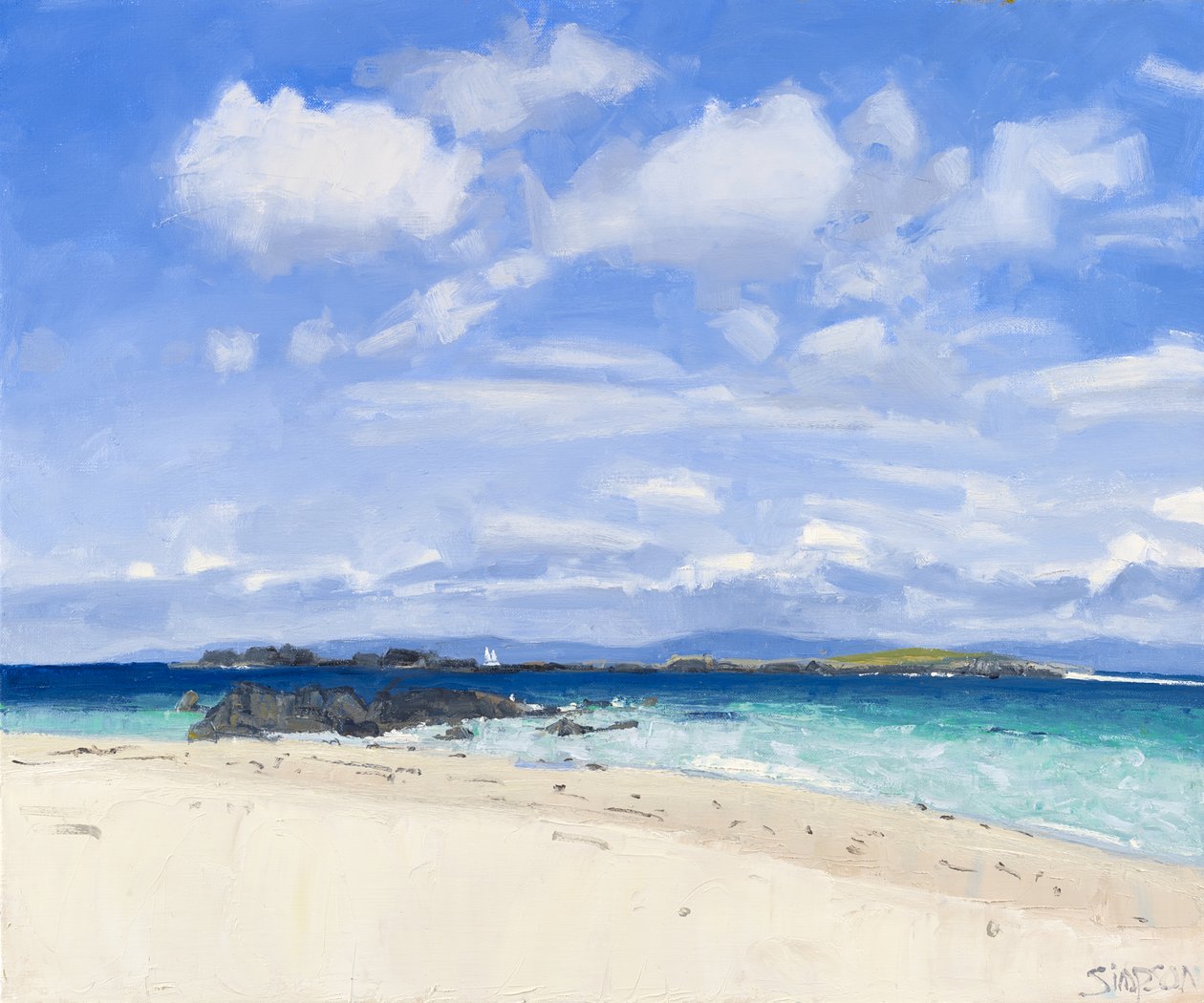 Cielo estivo, Iona, 2015 (olio su tela) da Charles Simpson