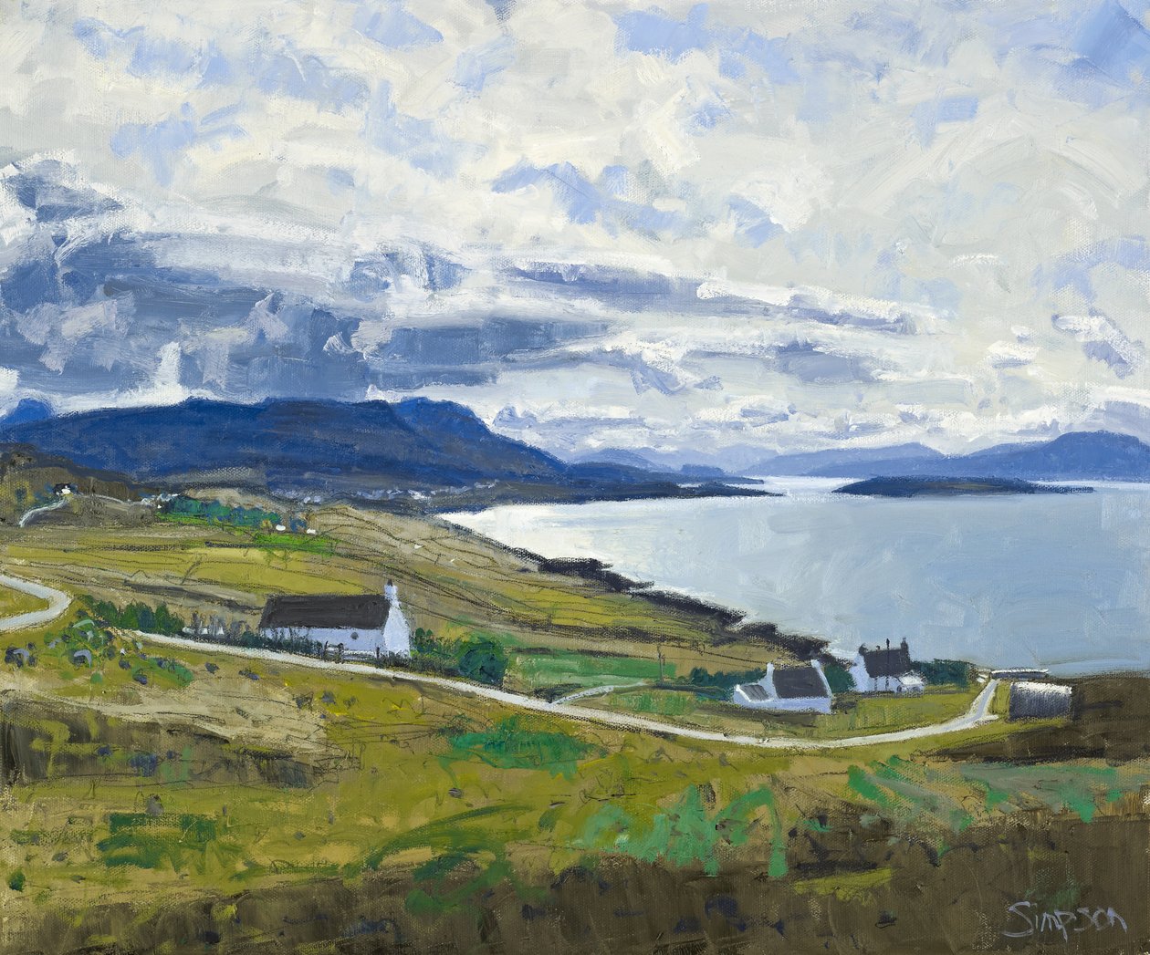 Verso il Ben Mor Coigach, 2011 (olio su tela) da Charles Simpson