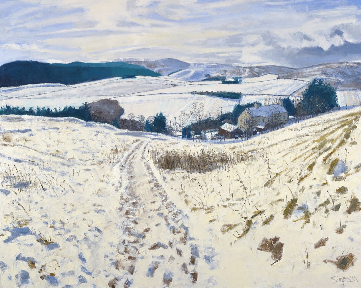 Track down the Hill, 2015 (olio su tela) da Charles Simpson