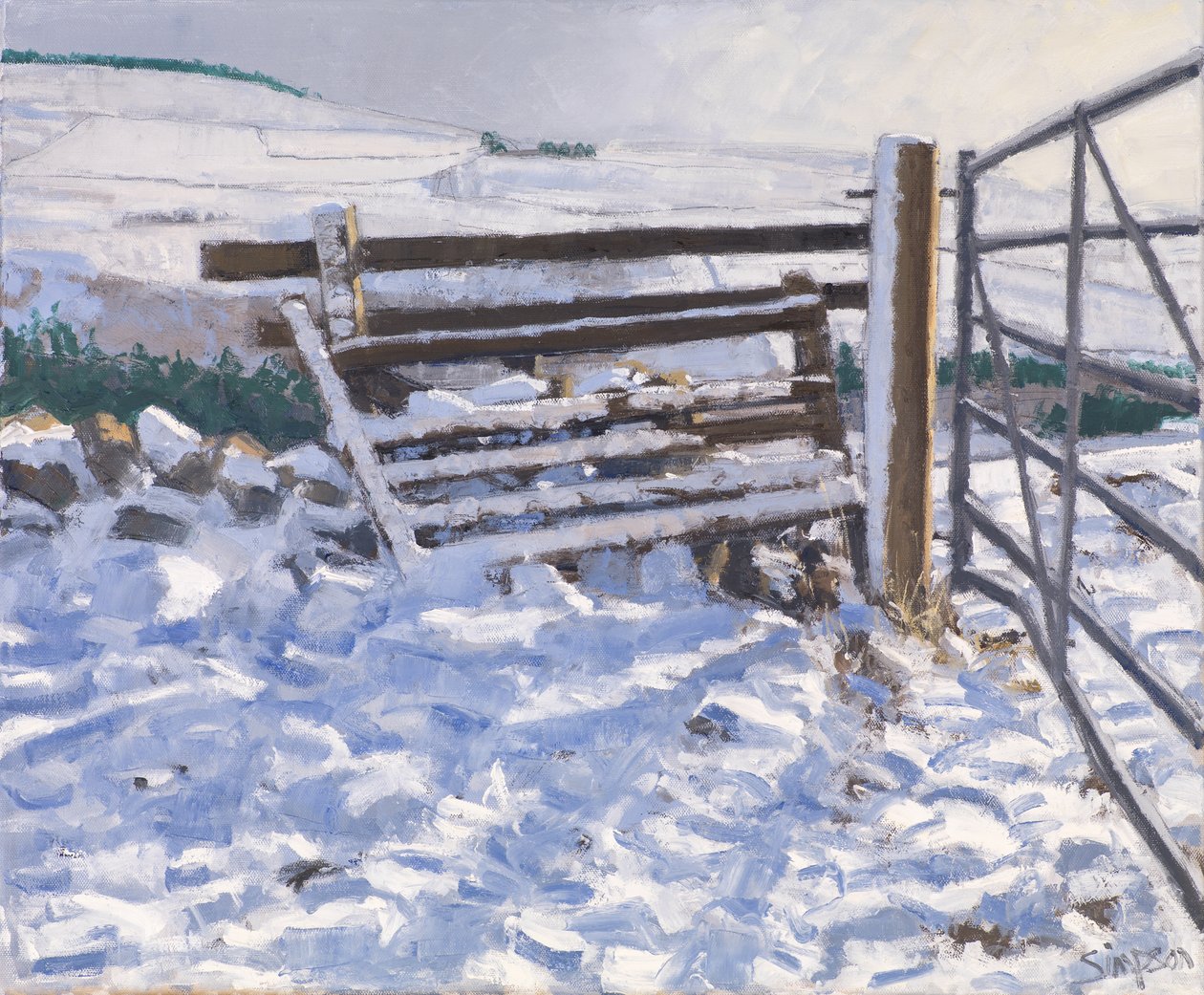 Winter Gate, 2017 (olio su tela) da Charles Simpson
