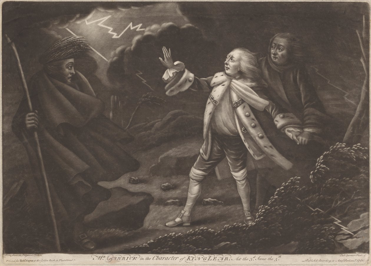 Mr. Garrick nel ruolo di Re Lear - "Re Lear", Atto III, Scena V da Charles Spooner