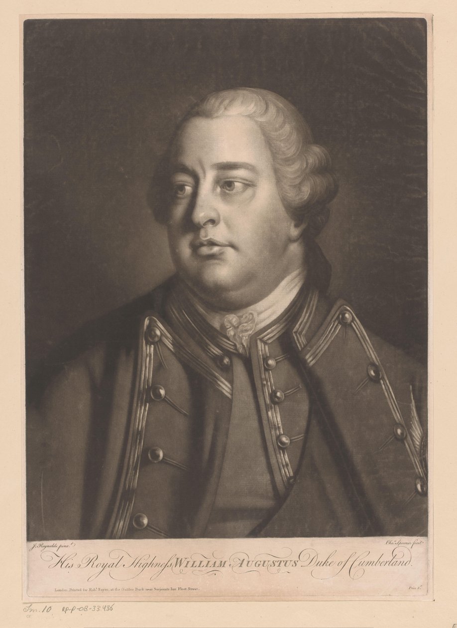 Ritratto di Guglielmo Augusto di Cumberland da Charles Spooner
