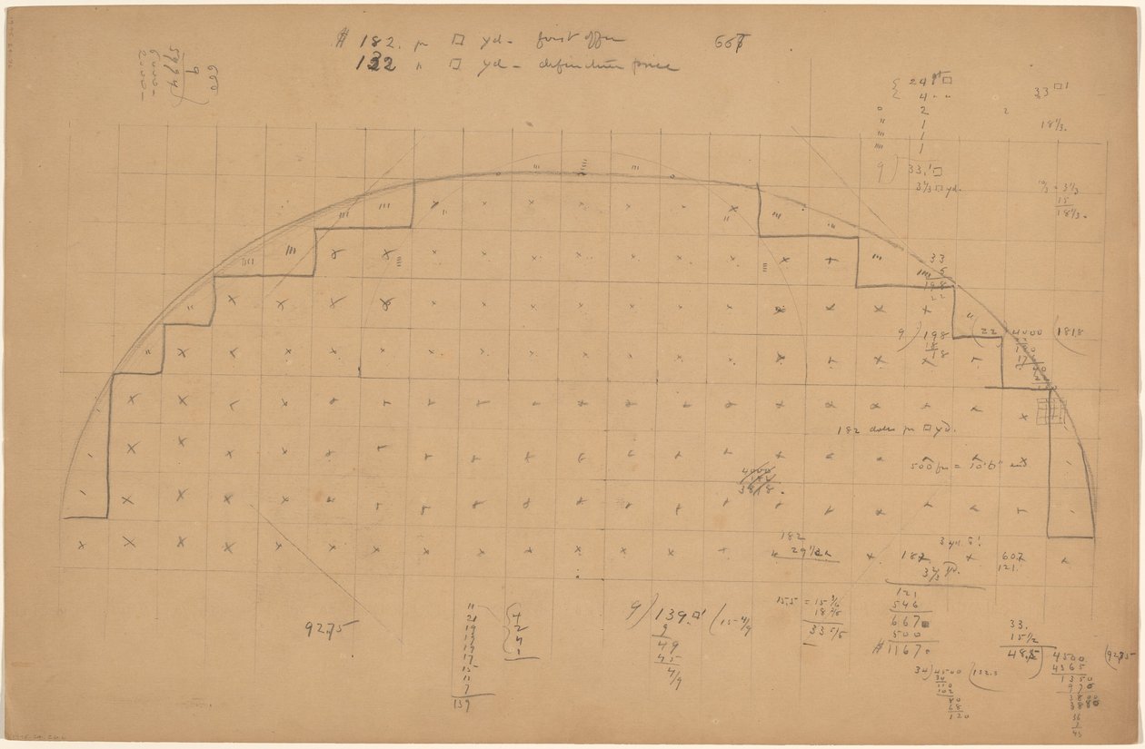 Diagramma di una lunetta [verso] da Charles Sprague Pearce