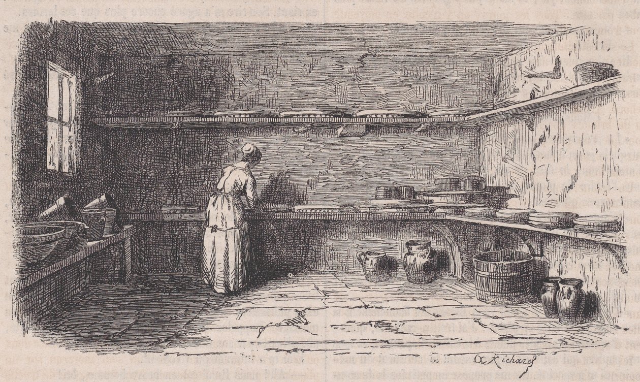 Una latteria, da Le Magasin Pittoresque, ca. 1852 da Charles Tamisier