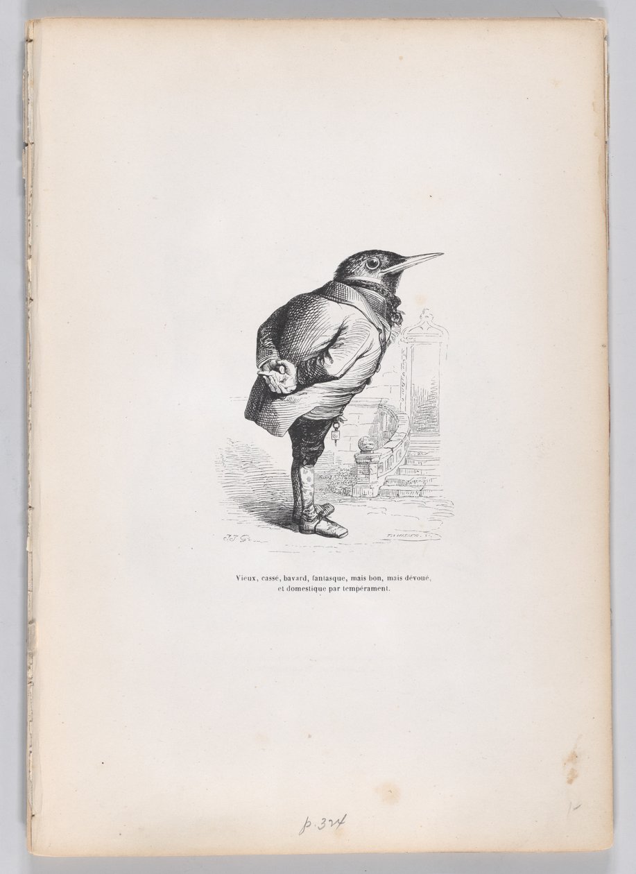 Vecchio, rotto, esausto, bizzarro, ma buono, ma dedicato e domestico per temperamento, ca. 1837-47 da Charles Tamisier