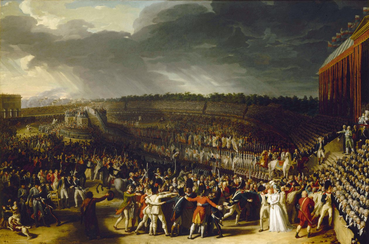La Festa della Federazione al Campo di Marte il 14 luglio 1790, 1792 da Charles Thevenin