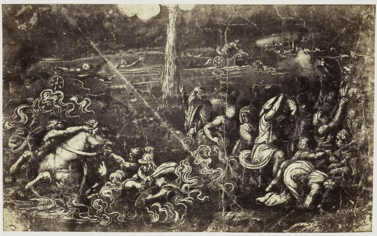 Fotoreproduzione di un disegno di Raffaello, esercito che affoga dopo il passaggio di Israele attraverso il Mar Rosso da Charles Thurston Thompson