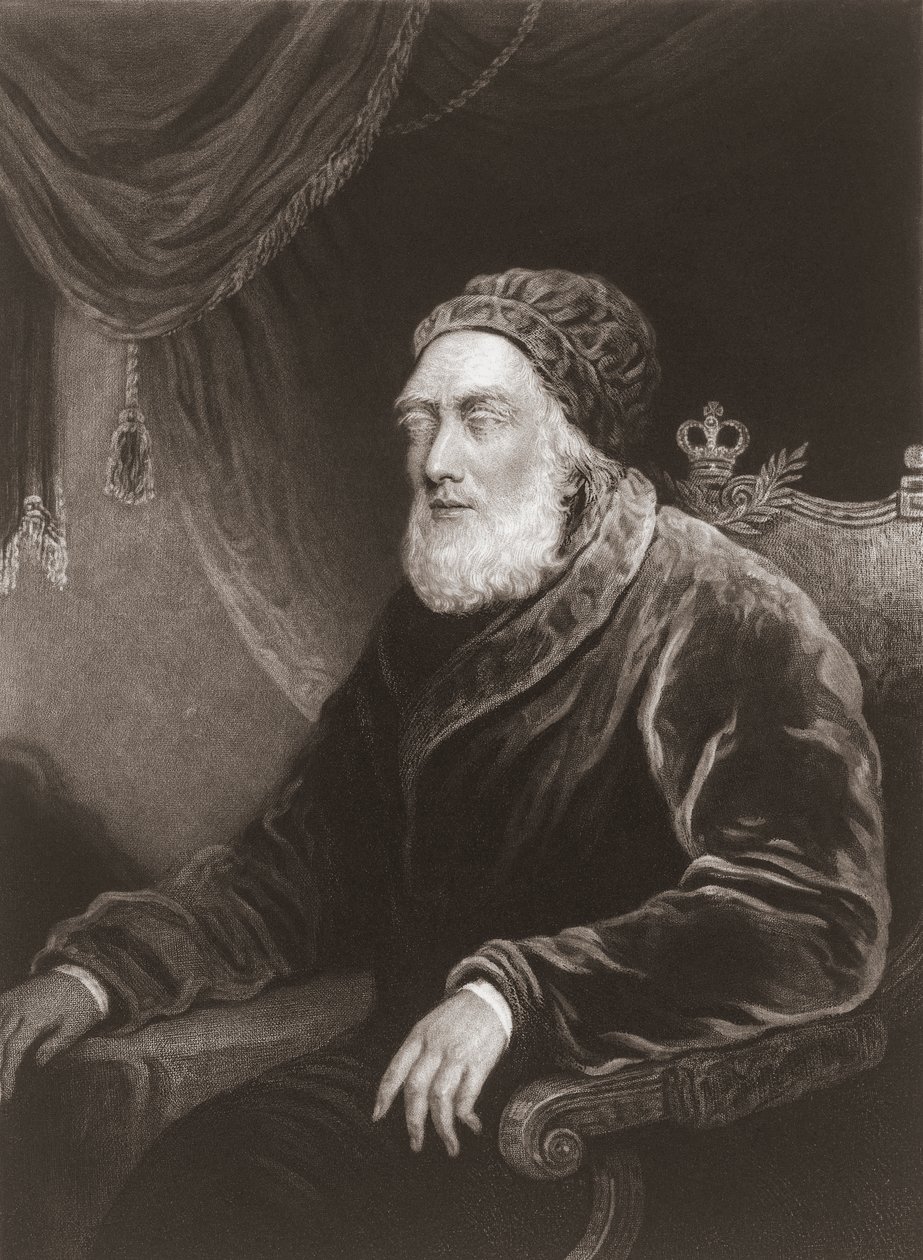 Re Giorgio III in vecchiaia. Ritratto da Charles Turner