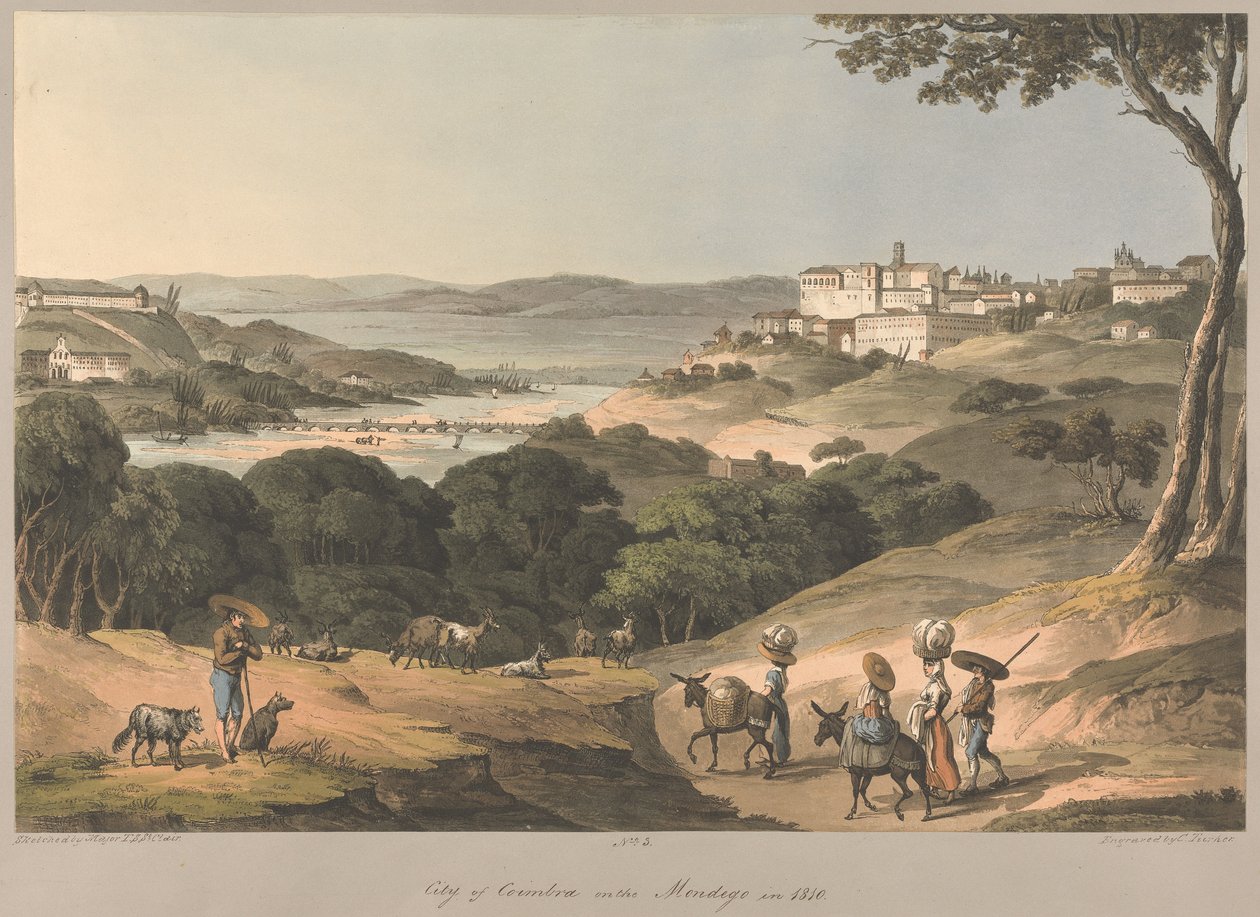 N. 3  La città di Coimbra sul Mondego nel 1810 da Charles Turner