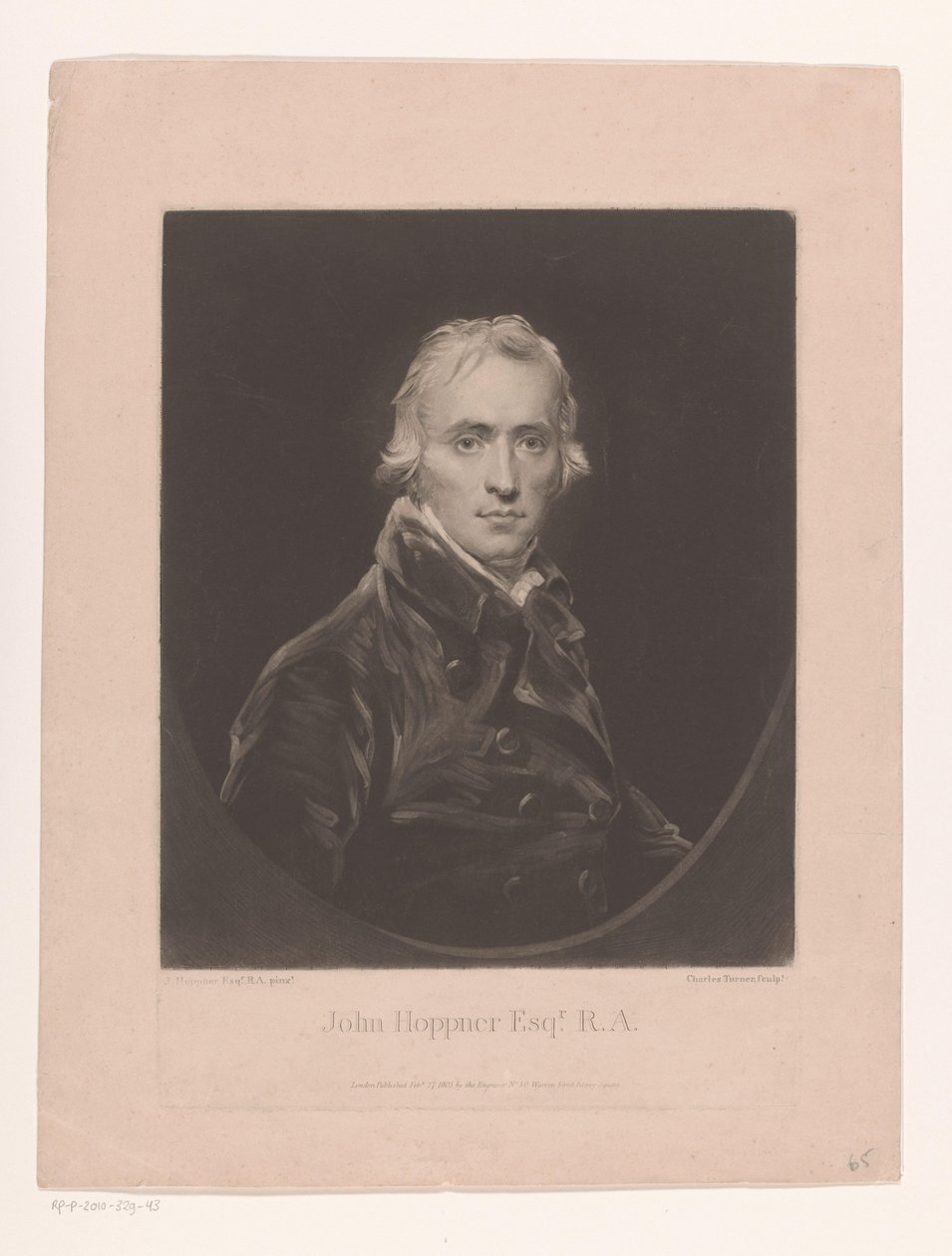 Ritratto di John Hoppner da Charles Turner