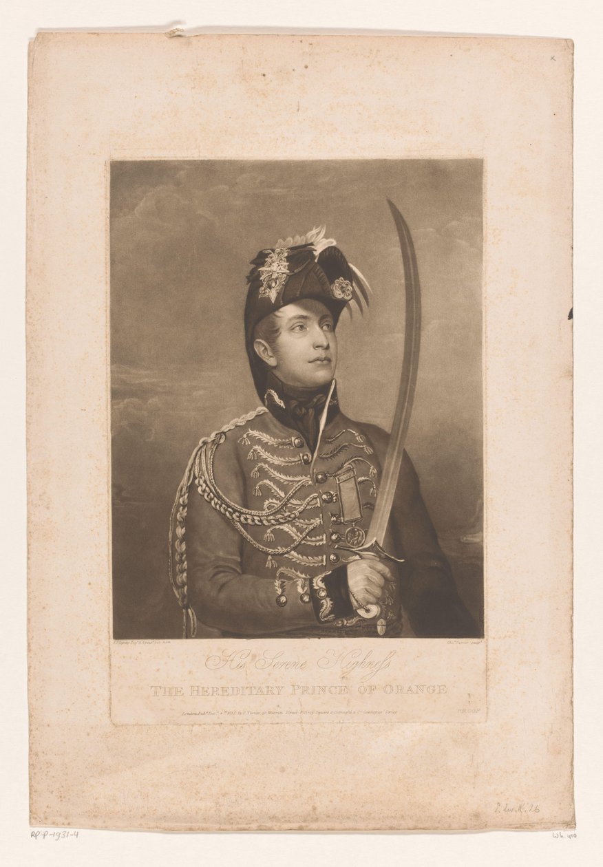 Ritratto di Guglielmo II, re dei Paesi Bassi da Charles Turner