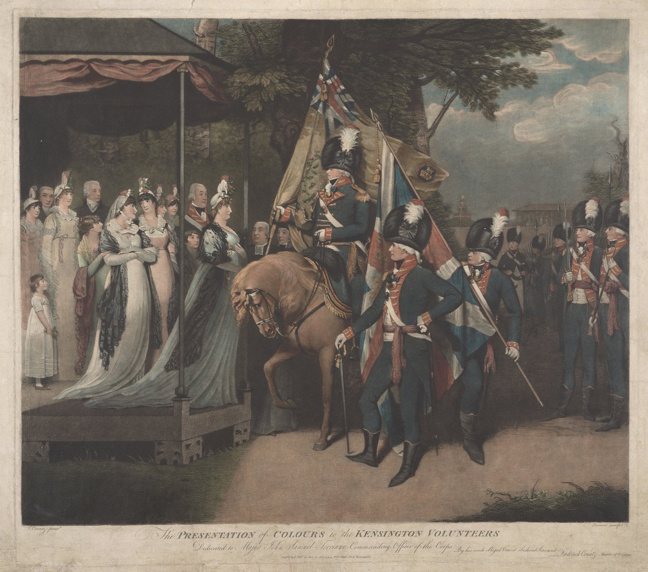La consegna delle bandiere ai Volontari di Kensington da Charles Turner