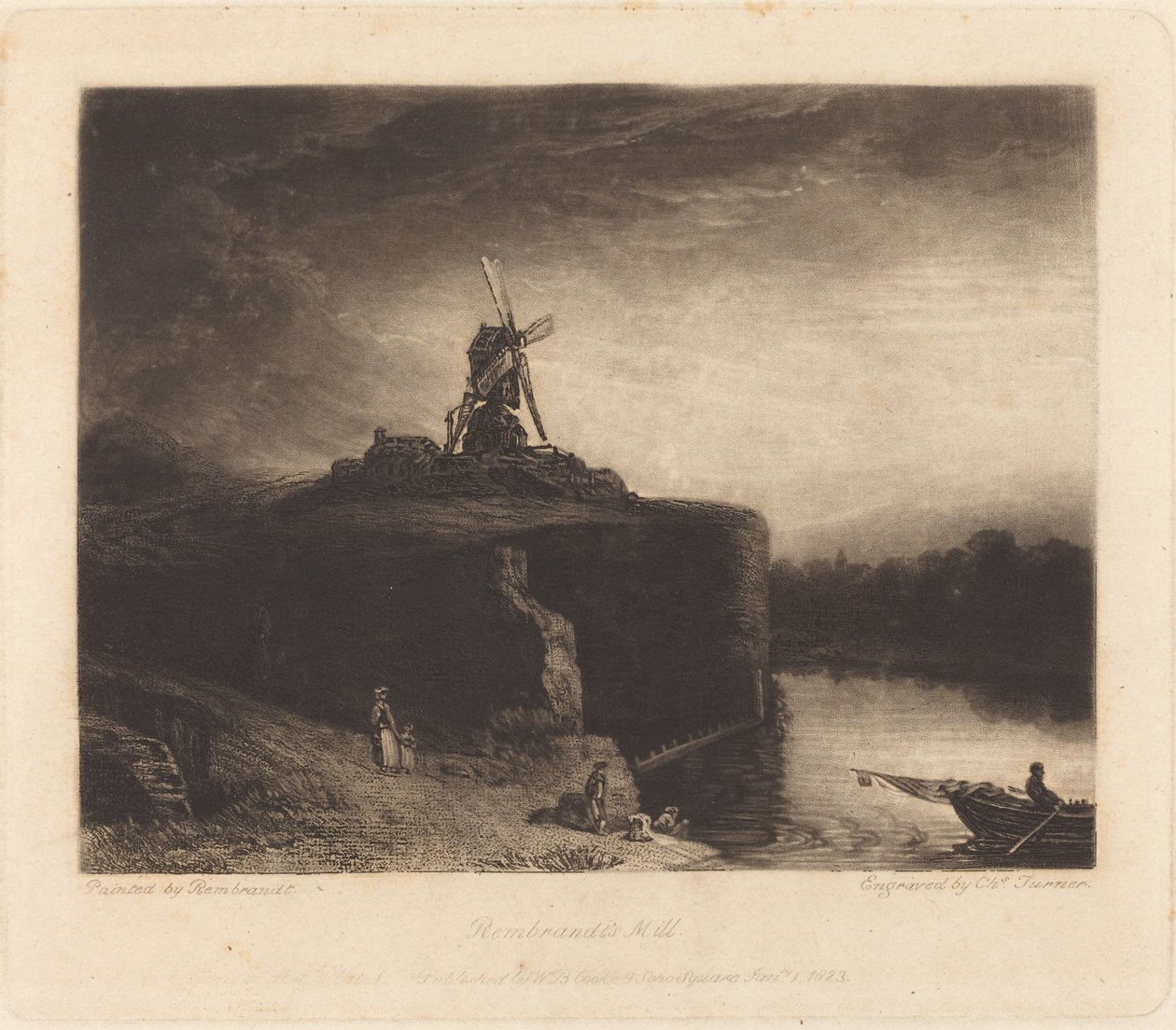 Il mulino da Charles Turner after Rembrandt van Rijn