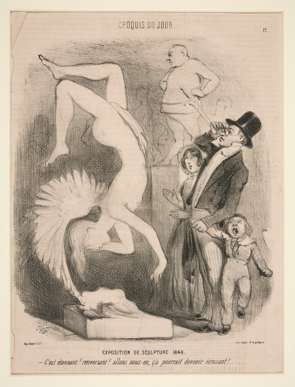 Esposizione di scultura 1849, dalla serie Croquis du Jour pubblicata in Le Charivari da Charles Vernier