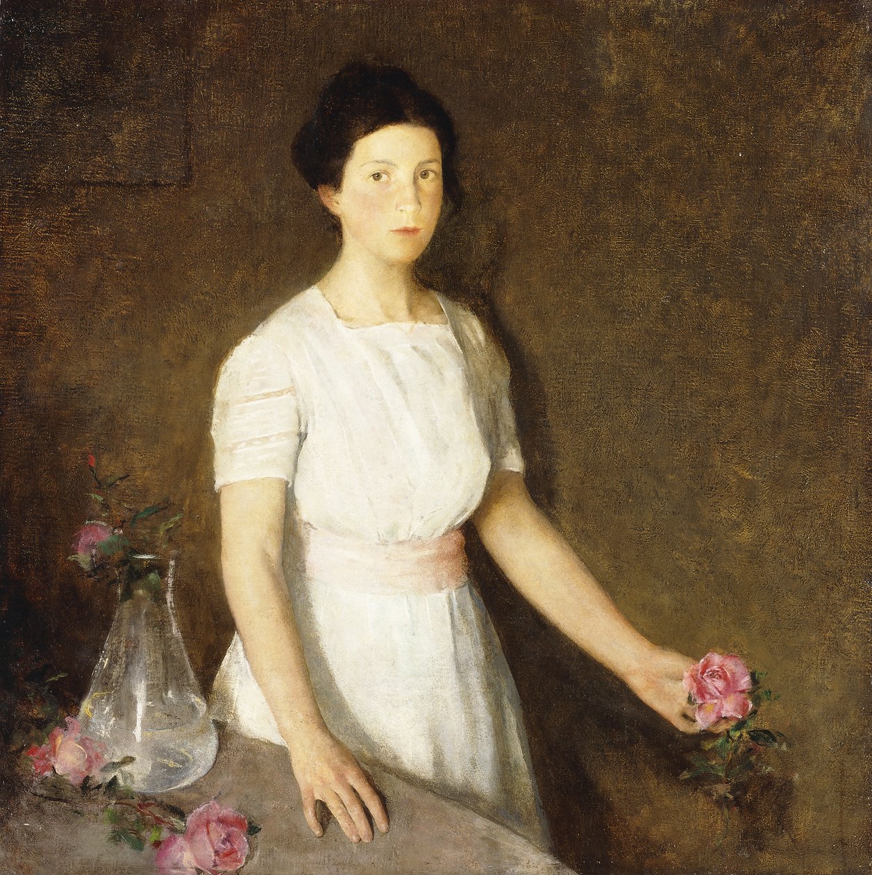 Ragazza con Rosa Rossa da Charles Webster Hawthorne