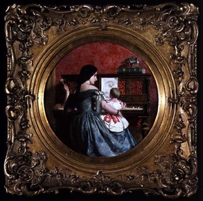 La prima lezione di pianoforte da Charles West (attr. to) Cope