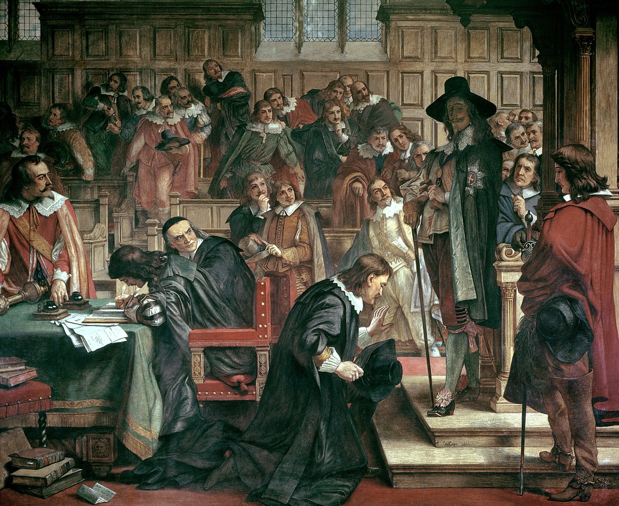 Tentato arresto di 5 membri della Camera dei Comuni da parte di Carlo I, 1642, 1856-66 da Charles West Cope